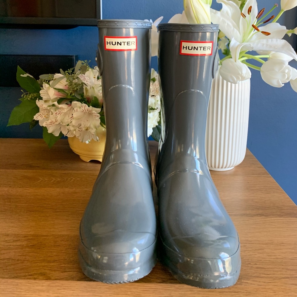 🇬🇧 SALE Hunter Short Glossy Boots 10